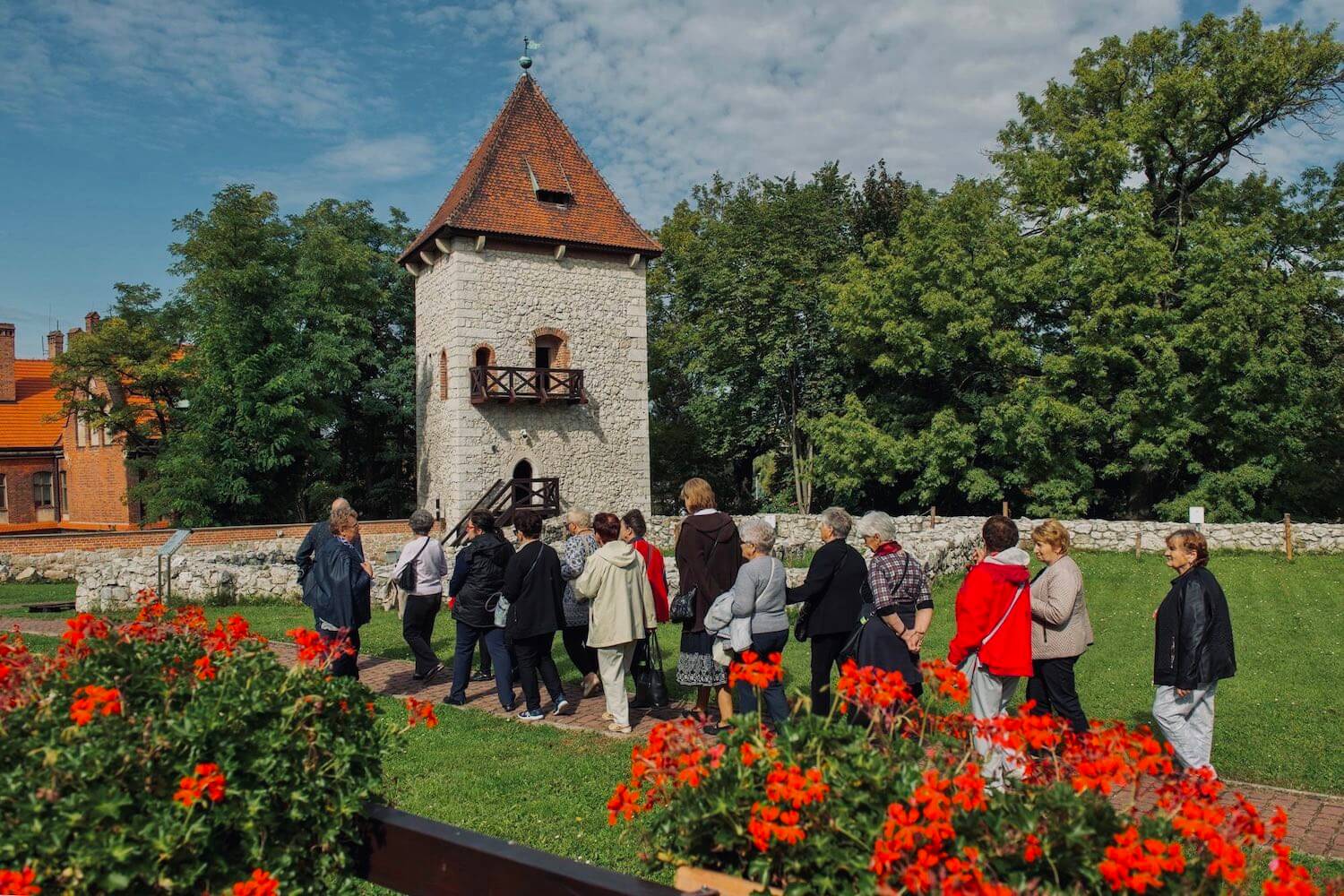 and a tower from the 14th century